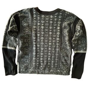We The Free- Black Pattern Thermal sweater- Medium-‎ Like new!